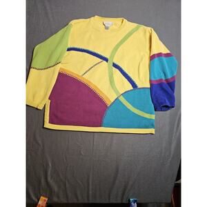 California Style Extra Large Womens Sweater Yellow Multicolor